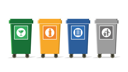 separate eco-friendly waste bins