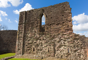Monmouth castle Wales uk ruins of historic Welsh tourist attraction Wye Valley
