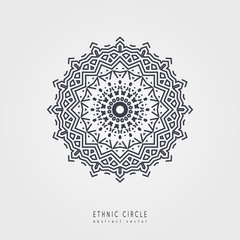 Ethnic mystical pattern with triangle and circles. 