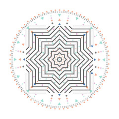 Trendy hipster colored circle, bright philosophical symbol, circular elements that are a religious,