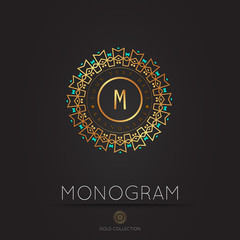Royal Elegant linear abstract monogram, vector template. 