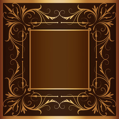 Vector square frame with elegant ornament