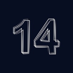 number 14  outline stroke