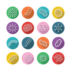 Germs and Bacteria Icon Set - vector illustration
