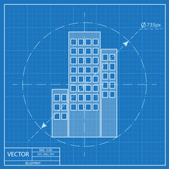 buildings icon. Blueprint style