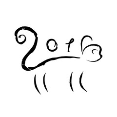 The new year of the monkey, vector illustration