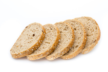 Bread isolated on the white background.