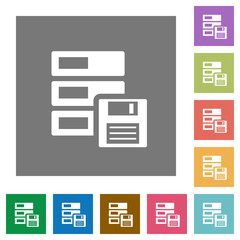 Backup square flat icons