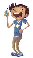 niño estudiante con lapiz