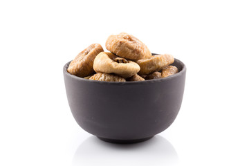 Dried Figs on white background