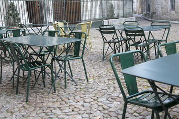Cafe Tables and Chairs in St Pierre Square, Avignon