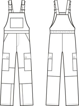 Work Overalls. Front And Back