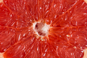 sliced red grapefruit