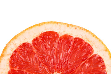slice of grapefruit isolated on white background