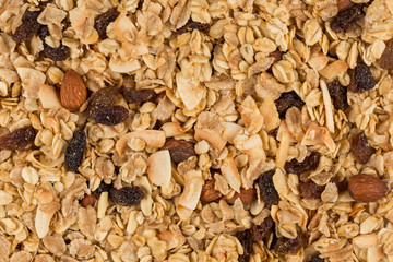 Closeup of a pile of muesli