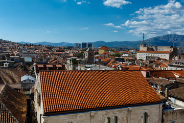 View over the red roofs of houses