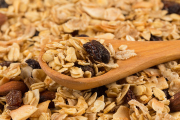 breakfast cereals in spoon