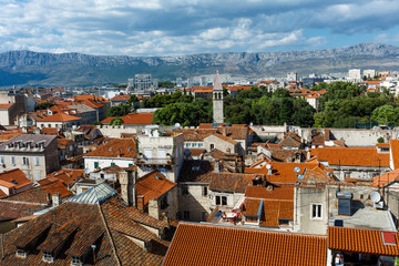 View over the red roofs of houses