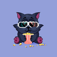 Black cat watching a movie