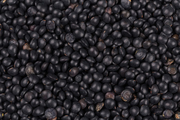 black lentils background closeup