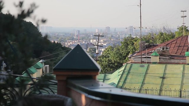 Panorama of the city of Kiev from roof.