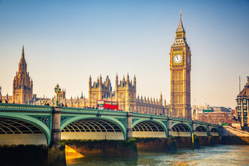Fototapeta Big Ben and westminster bridge in London obraz