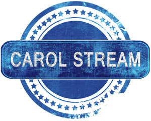 carol stream grunge blue stamp. Isolated on white.