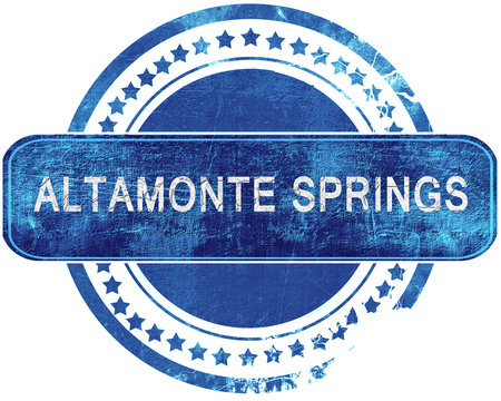 altamonte springs grunge blue stamp. Isolated on white.