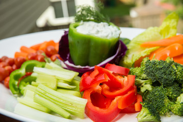 Platter of farm fresh vegetables for party food