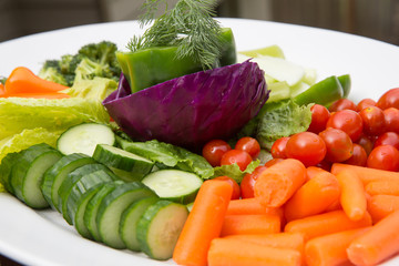 Platter of farm fresh vegetables for party food