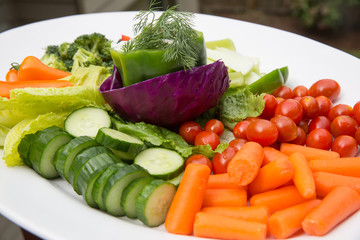 Platter of farm fresh vegetables for party food