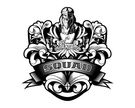 Ornamental Baroque Heraldry Shield "Royal Squad" 