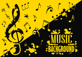 Abstract musical background with notes