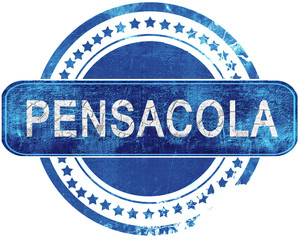 pensacola grunge blue stamp. Isolated on white.