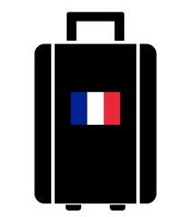 Drapeau français sur une valise