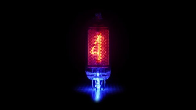 Nixie tube indicator a set of decimal digits. Countdown numbers.