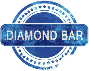 diamond bar grunge blue stamp. Isolated on white.