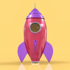 3D Isolated Rocket Background