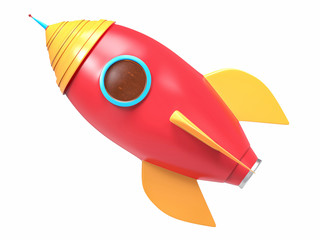 3D Isolated Rocket Background