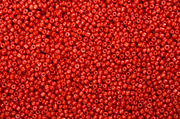 close up multi colored beads heap