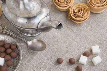 Ancient silver teapot