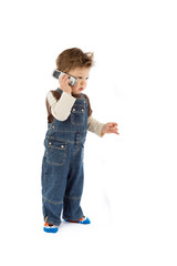 baby talks on mobile phone
