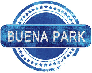 buena park grunge blue stamp. Isolated on white.