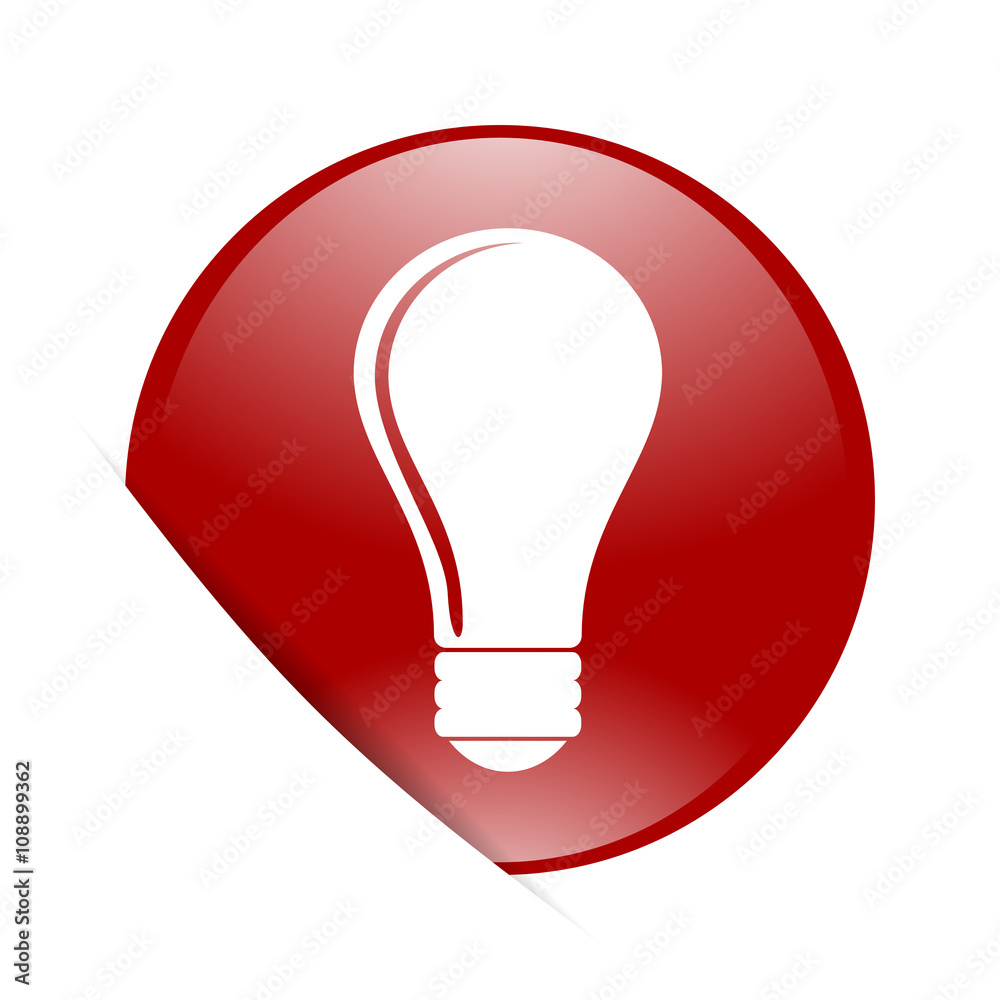 Aufkleber bulb red circle glossy web icon