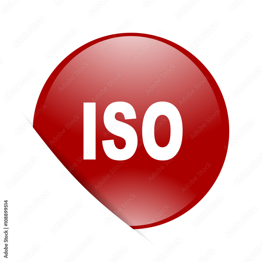Aufkleber iso red circle glossy web icon