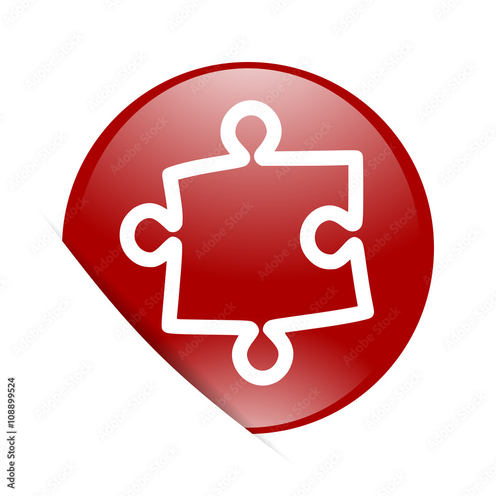Aufkleber puzzle red circle glossy web icon