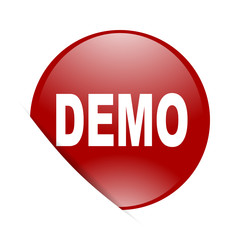 demo red circle glossy web icon
