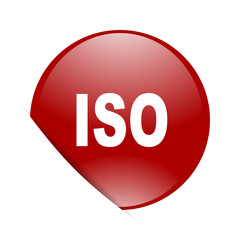 iso red circle glossy web icon