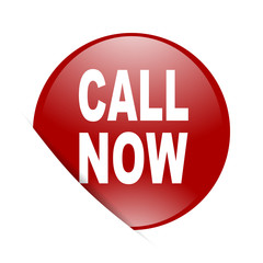 call now red circle glossy web icon