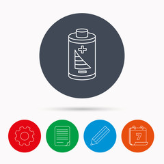 Battery icon. Electrical power sign.